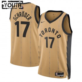 NBA Børn Trøje Toronto Raptors Dennis Schroder 2023-24 Nike City Edition Gold Swingman